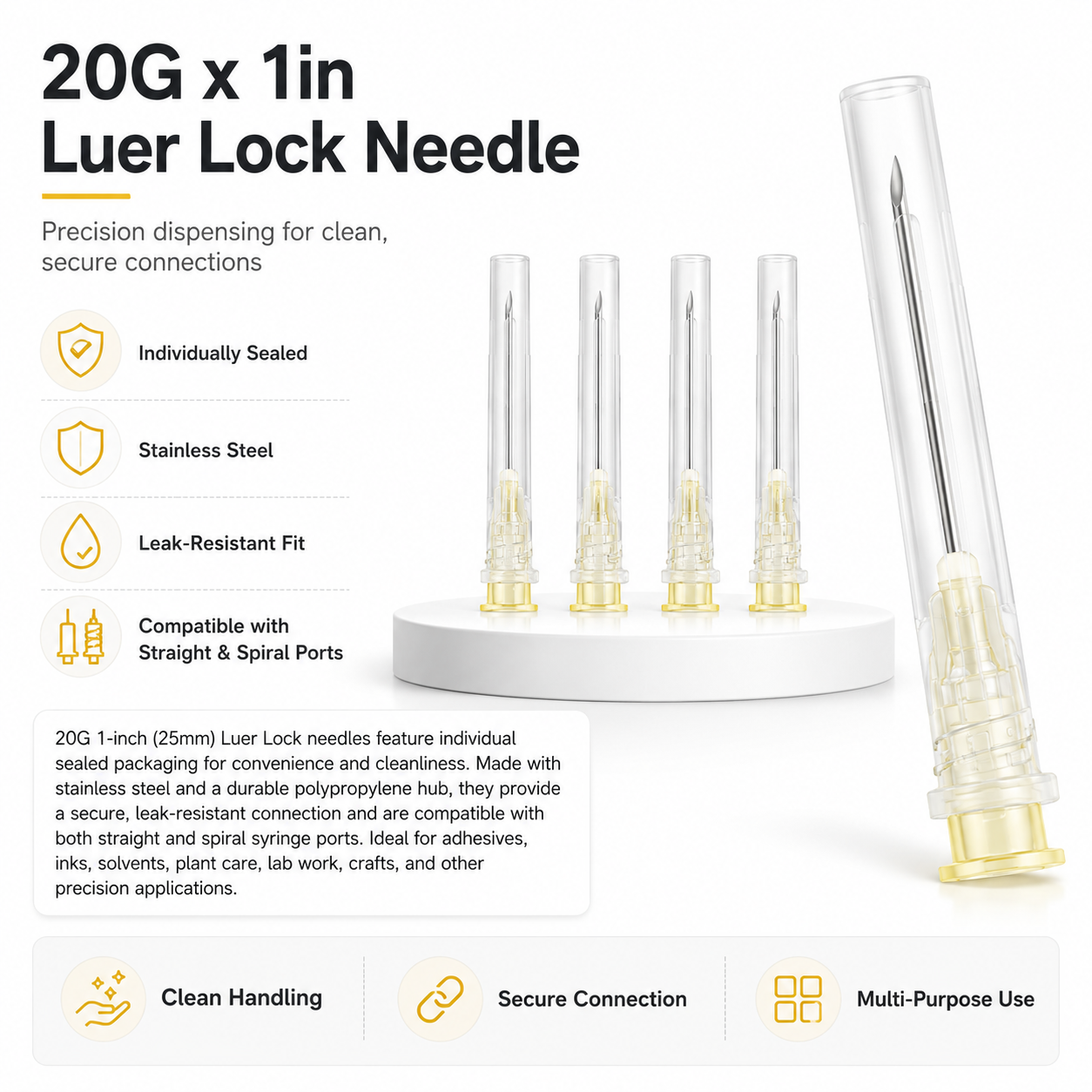Luer Lock 20G 1 Inch (25MM)