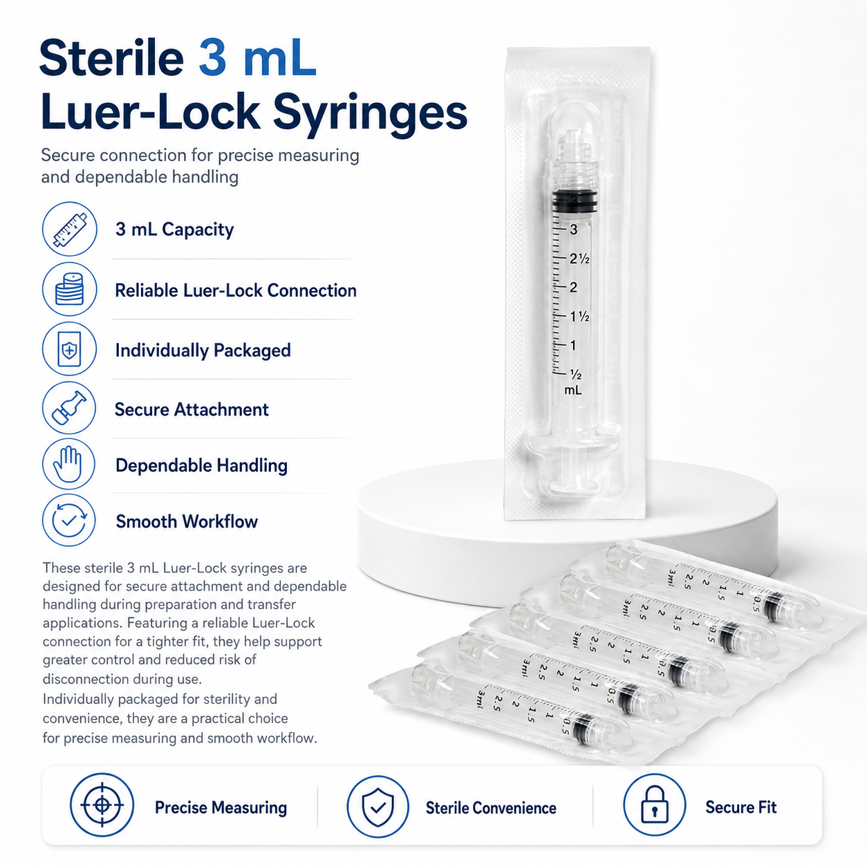 3ml Luer-Lock Transfer Syringes